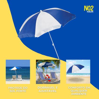 Imagem de Guarda Sol Listrado 2,4m NO2Problems  Proteção, Conforto e Praticidade