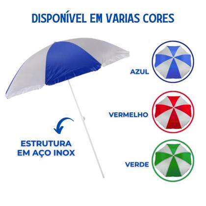Imagem de Guarda Sol Listrado 2,4m NO2Problems  Proteção, Conforto e Praticidade