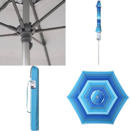 Imagem de Guarda Sol Premium 2,40m Alumínio Reforçado Milagres Azul - 12728 Belfix
