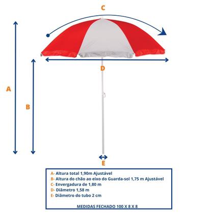 Guarda-sol Sobrinha Guarda Chuva Grande Praia 1,80m Vermelho - Mor - Guarda-sol  - Magazine Luiza, image size:420x420