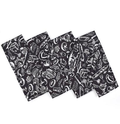Imagem de Guardanapo De Boca Estampado 4 Unidades Preto E Branco
