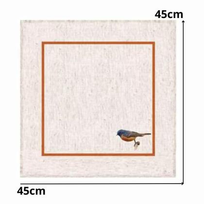Imagem de Guardanapo De Mesa Linho Pássaro 45X45 Decortextil