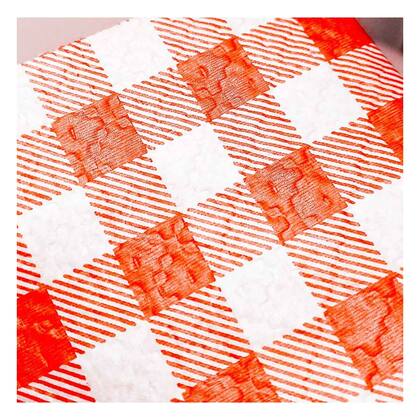 Imagem de Guardanapo de Papel Xadrez Laranja 20cm x 21cm - 50 Unidades
