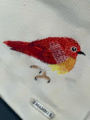 Imagem de Guardanapo de Passaro Bordado Mameg Vermelho 40 x 40 cm