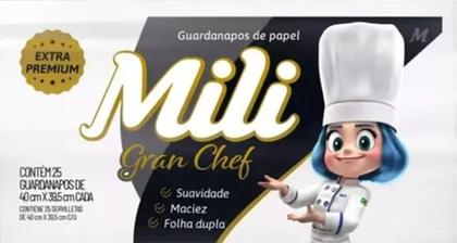 Imagem de Guardanapo MILI Gran Chef Descartável 40x39,5cm Pacote com 25un