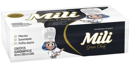 Imagem de Guardanapo MILI Gran Chef Descartável 40x39,5cm Pacote com 25un