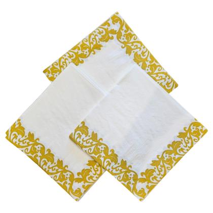 Imagem de Guardanapo Papel Dupla Camada Arabesco Dourado 33Cm C/20Un