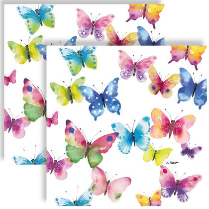 Imagem de Guardanapo para Decoupage 33x33 Borboletas Coloridas C/2