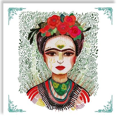 Imagem de Guardanapo para Decoupage 33x33 Frida Kahlo e Rosas C/20