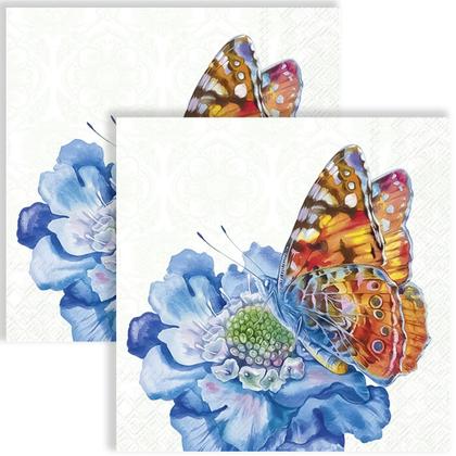 Imagem de Guardanapo para Decoupage Ihr 33x33 Borboleta Graciosa Azul C/ 20 Unidade