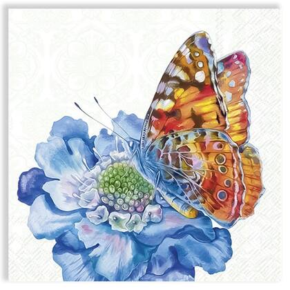 Imagem de Guardanapo para Decoupage Ihr 33x33 Borboleta Graciosa Azul C/ 20 Unidade