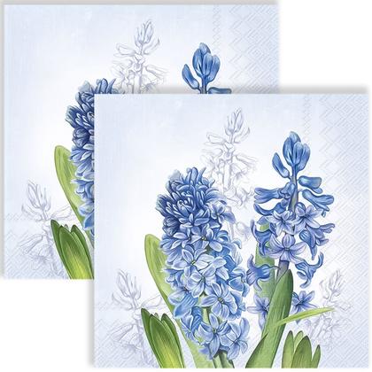 Imagem de Guardanapo para Decoupage Ihr 33x33 Flor Azul Jacinto C/ 20 Unidade