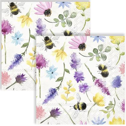 Imagem de Guardanapo para Decoupage Ihr 33x33 Flor Summer Bees C/ 2 Unidades