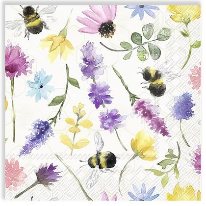 Imagem de Guardanapo para Decoupage Ihr 33x33 Flor Summer Bees C/ 2 Unidades