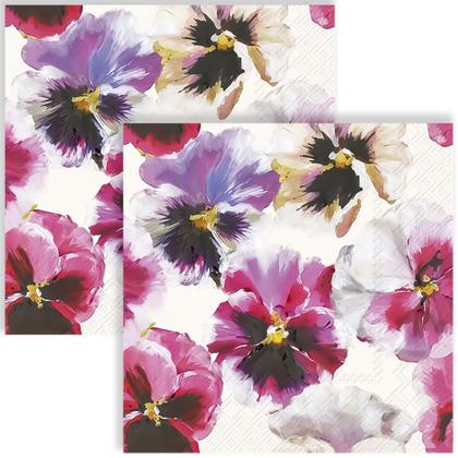 Imagem de Guardanapo para Decoupage Ihr 33x33 Flore Viola Branca C/ 2 Unidades