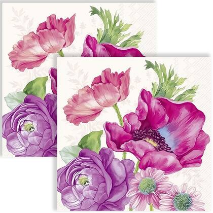 Imagem de Guardanapo para Decoupage Ihr 33x33 Flores Joleen C/ 2 Unidades