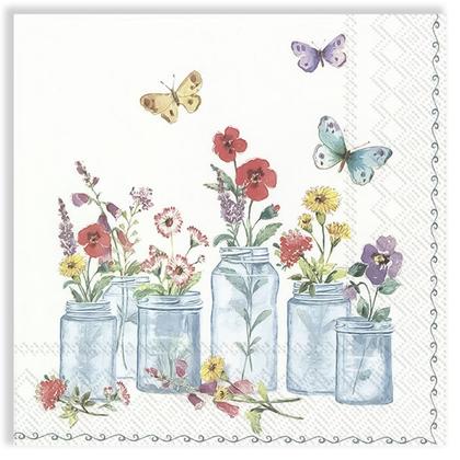 Imagem de Guardanapo para Decoupage Ihr 33x33 Flores Potes de Verão C/ 20 Unidade