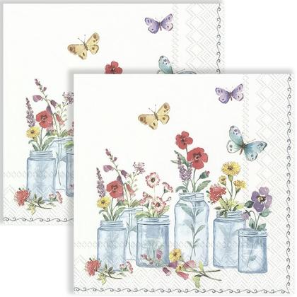 Imagem de Guardanapo para Decoupage Ihr 33x33 Flores Potes de Verão C/ 20 Unidade