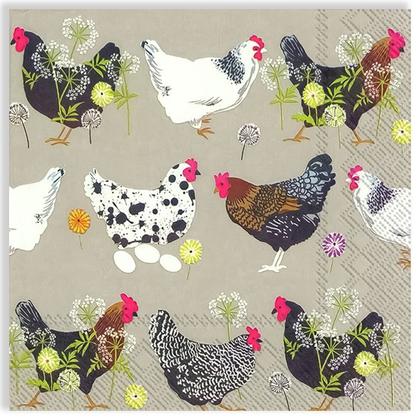 Imagem de Guardanapo para Decoupage Ihr 33x33 Galos Spatter C/ 20 Unidade