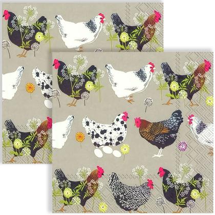Imagem de Guardanapo para Decoupage Ihr 33x33 Galos Spatter C/ 20 Unidade