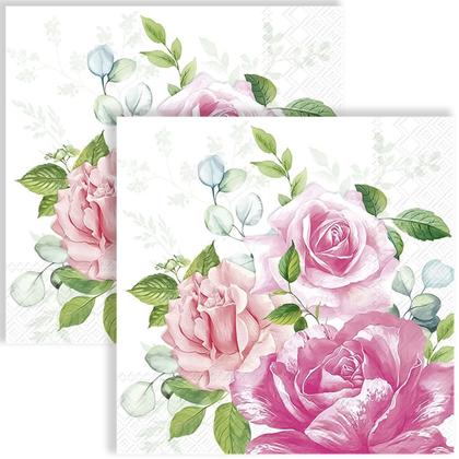 Imagem de Guardanapo para Decoupage Ihr 33x33 Rosas Beverly C/ 20 Unidade