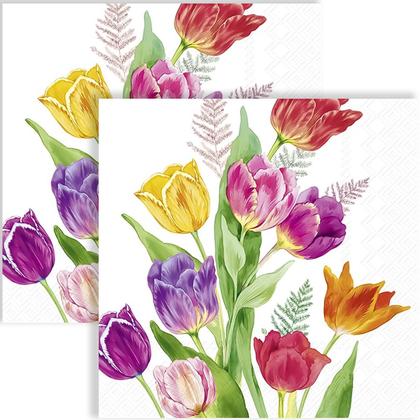 Imagem de Guardanapo para Decoupage Ihr 33x33 Tulipas Brilhante C/ 20 Unidade