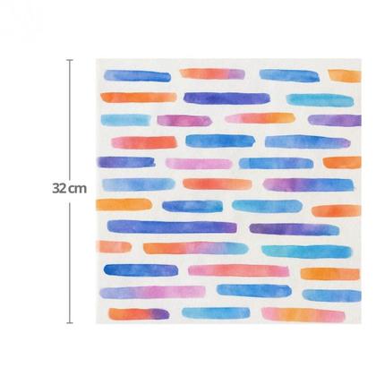Imagem de Guardanapo Pinceladas Coloridas 32x32 Silver - 20un