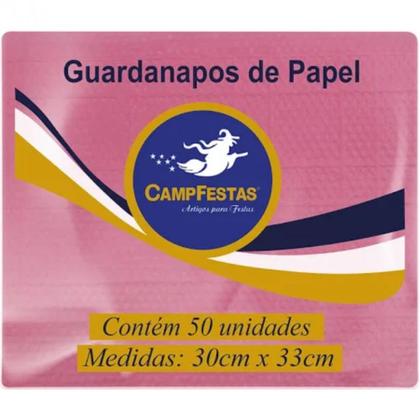 Imagem de Guardanapo Rosa Claro 30x33 Campfestas - 50 Un