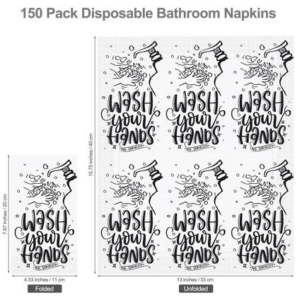 Imagem de Guardanapos de banheiro descartáveis Ruisita Wash Your Hands x150