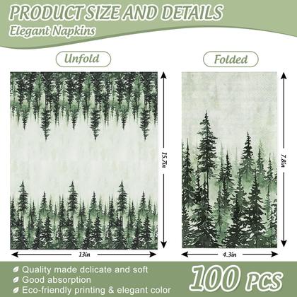 Imagem de Guardanapos de papel para convidados JarthenaAMCS Green Misty Forest x100