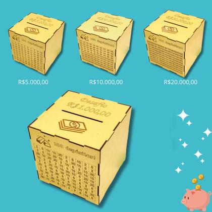 Imagem de Guardar Dinheiro Cofre Desafio 1000 5000 10000 20000