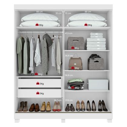 Imagem de GuardaRoupa 2 Portas de Correr Easy Light com Pés Branco