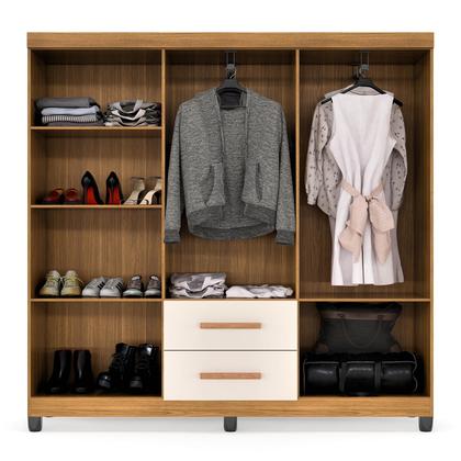Imagem de GuardaRoupa Casal Lite 6 Portas 2 Gavetas com Cabideiro e Prateleiras Internas MDF MDP Amplo para Quarto Design Moderno com Excelente Aproveitamento