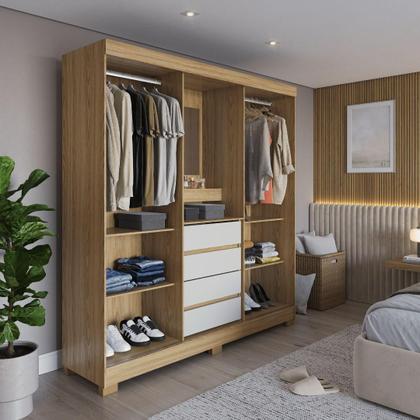 Imagem de GuardaRoupa Italo Casal 2 Portas de Correr com Espelho