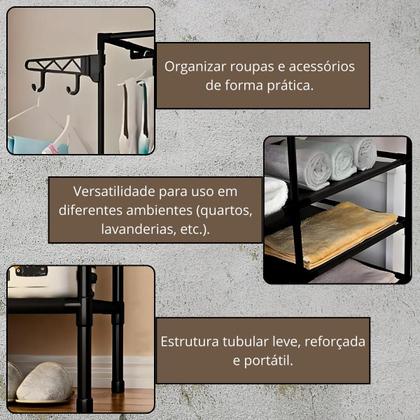 Imagem de Guardaroupa Modular com Arara e Sapateira 4 Colunas