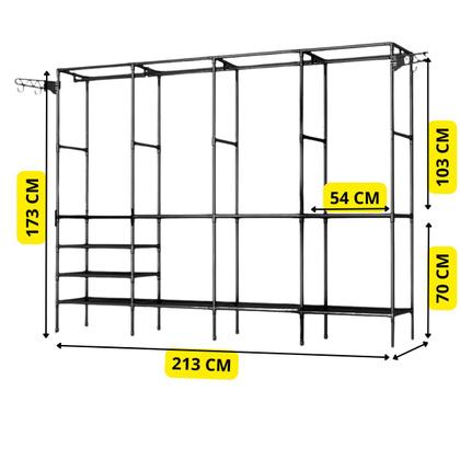 Imagem de Guardaroupa Modular com Arara e Sapateira 4 Colunas