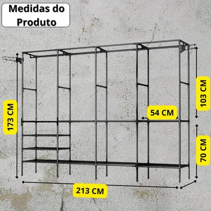 Imagem de Guardaroupa Organizador 4 Colunas com Arara Portátil