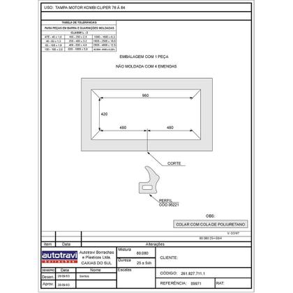 Imagem de Guarnição borracha da vedação da tampa do motor VW Kombi Clipper até 1996 - AutoTravi