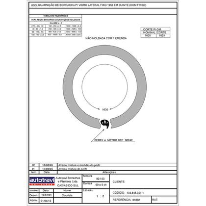 Imagem de Guarnição Borracha de Vedação da Janela Lateral Fixa Com Encaixe do Friso VW Fusca - AutoTravi