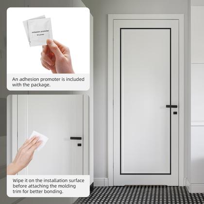 Imagem de Guarnição de moldagem de parede Peel and Stick JSIWOTH 26,2 pés em forma de D