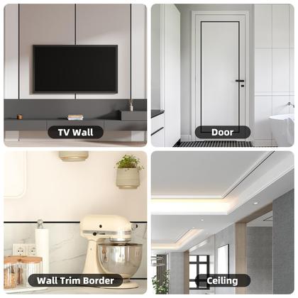 Imagem de Guarnição de moldagem de parede Peel and Stick JSIWOTH 26,2 pés em forma de D