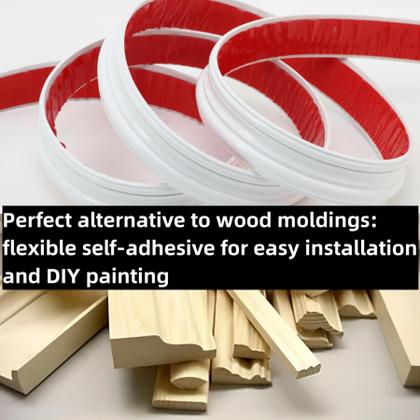 Imagem de Guarnição de moldagem de parede Peel and Stick Taaizau 3 m x 3,3 cm PVC