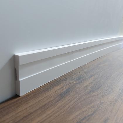 Imagem de Guarnição/Moldura de Poliestireno Branco Frisado 5cm de altura Formix 3D - 1 Metro