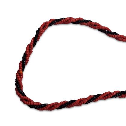 Imagem de Guia 3 Fios Vermelha e Preta com Firma Proteção da Alma 60cm