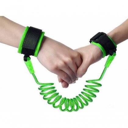 Imagem de Guia De Coleira Pulseira Pulso Anti Perda Criança Verde