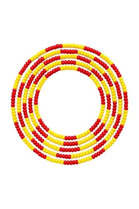 Imagem de Guia Missangão Bicolor Amarela com Vermelha Opaca  Energia  Prosperidade  Força Espiritual