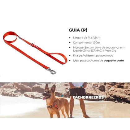 Imagem de Guia para Cachorro de Poliéster com Fecho de Rosca 1,2 Metros Red