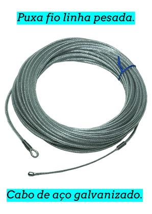 Imagem de Guia Passa Fio com Alma de Aço Linha Pesada Arrasta 100 kg com 15 metros Instalação Elétrica e Rede