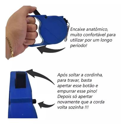 Imagem de Guia Retrátil Para Cães Raça Pequena 3M Até 15 Kg