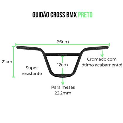 Imagem de Guidão Bike Mtb Alto Tipo Cross Bmx Cromado 22,2mm Bicicleta